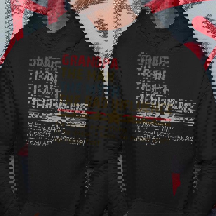 Grandpa The Man The Myth The Bad Influence Hoodie Personalized Gifts