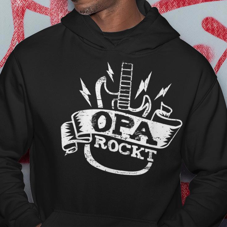 Grandpa Rockt Guitar Hardrock Music Guitarist Hoodie Lustige Geschenke