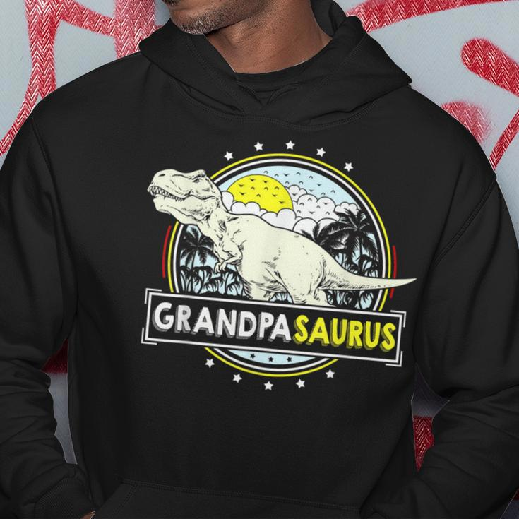 Grandpasaurus For Grandpa Fathers Day Trex Dinosaur Hoodie Unique Gifts