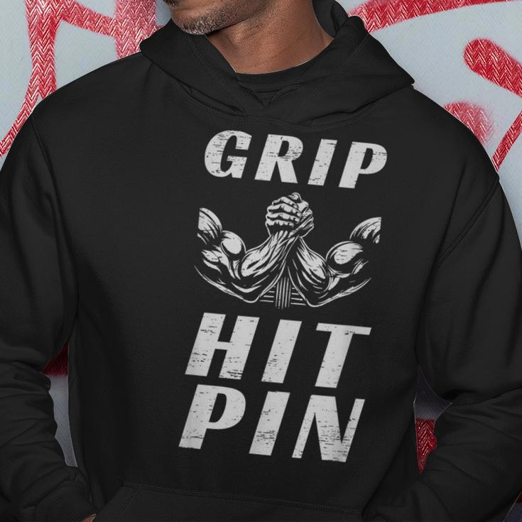 Grip Hit Pin Arm Wrestling Strength Hoodie Unique Gifts