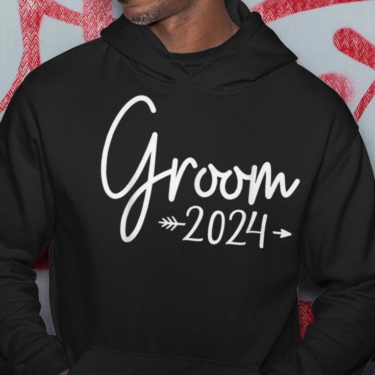 Groom Est 2024 Married Wedding Engagement Getting Ready Hoodie Funny Gifts