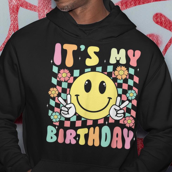 Groovy It's My Birthday Retro Smile Face Bday Party Hippie Hoodie Unique Gifts