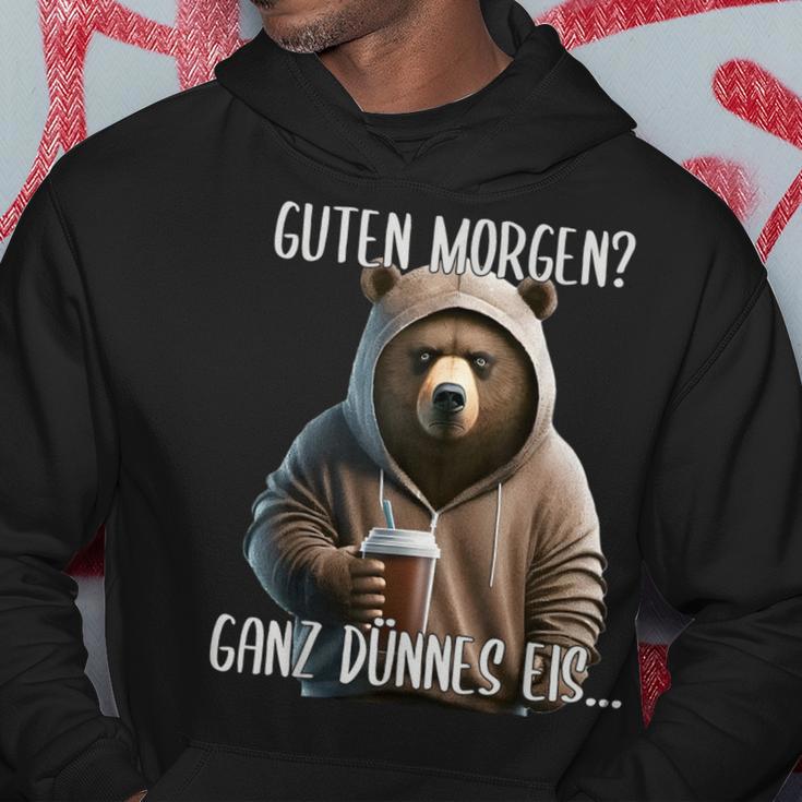 Guten Morgen Ganz Dünnes Eis Böser Bär & Kaffee Hoodie Lustige Geschenke