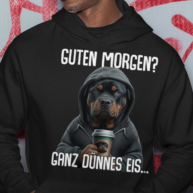 Guten Morgen Ganz Dünnes Eis Morgenmuffel Rottweiler Hoodie Lustige Geschenke