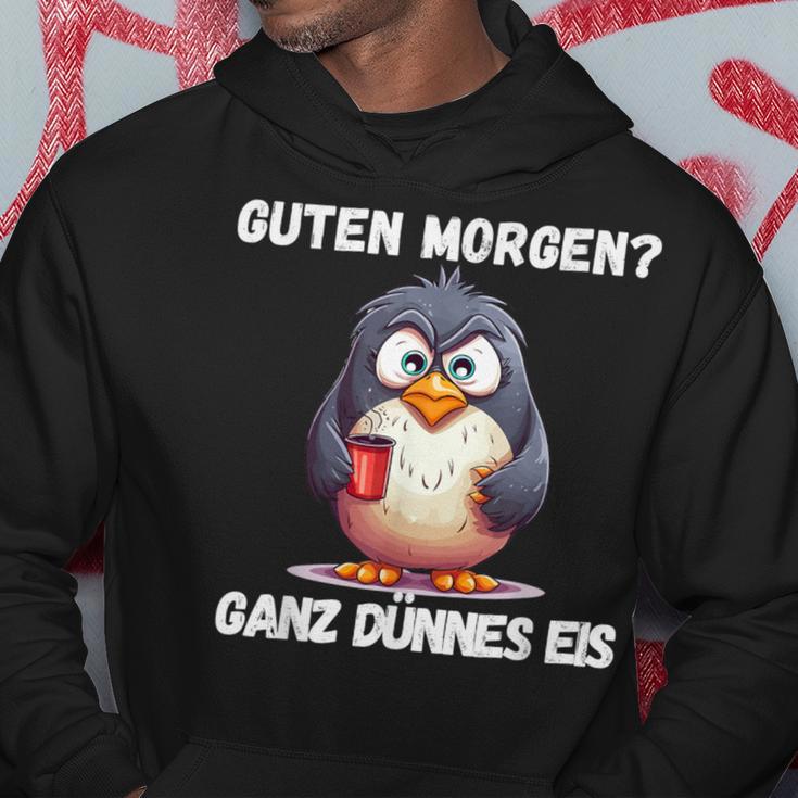 Guten Morgen Ganz Dünnes Eis Penguin Morgenmuffel Hoodie Lustige Geschenke