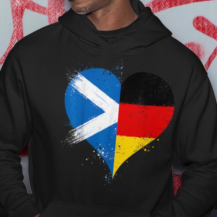 Halb Schottisch Halb Deutsch Ein Coole Flaggen In Liebe Herz Kapuzenpullover Lustige Geschenke