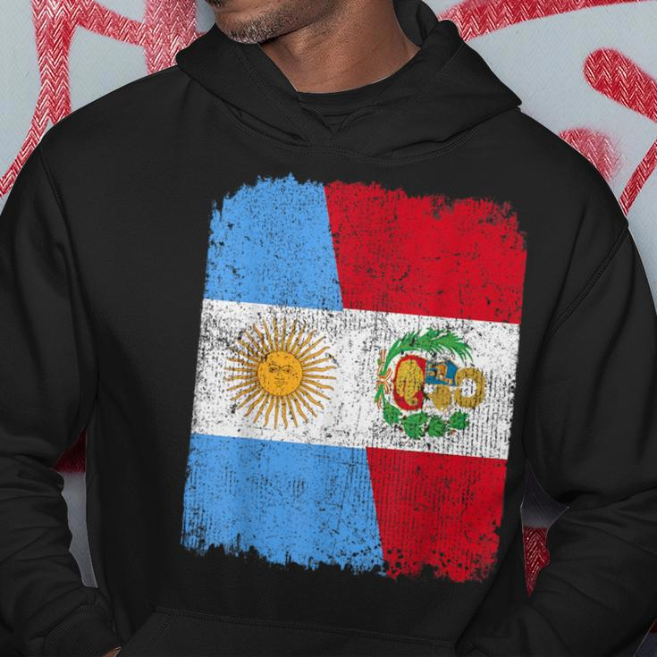 Half Argentinian Half Peruvian Flag Heritage Pride Roots Hoodie Unique Gifts