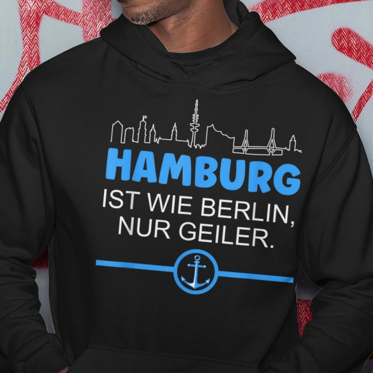 Hamburg Is Like Berline Nur Geiler Skyline Anchor S Hoodie Lustige Geschenke