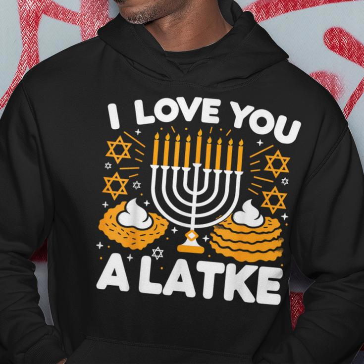 Hanukkah I Love You A Latke Pajamas Chanukah Hanukkah Pjs Hoodie Funny Gifts