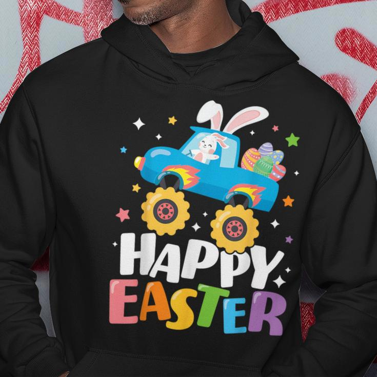Happy Easter Monster Truck Bunny Easter Eggs Boys Toddler Hoodie Funny Gifts