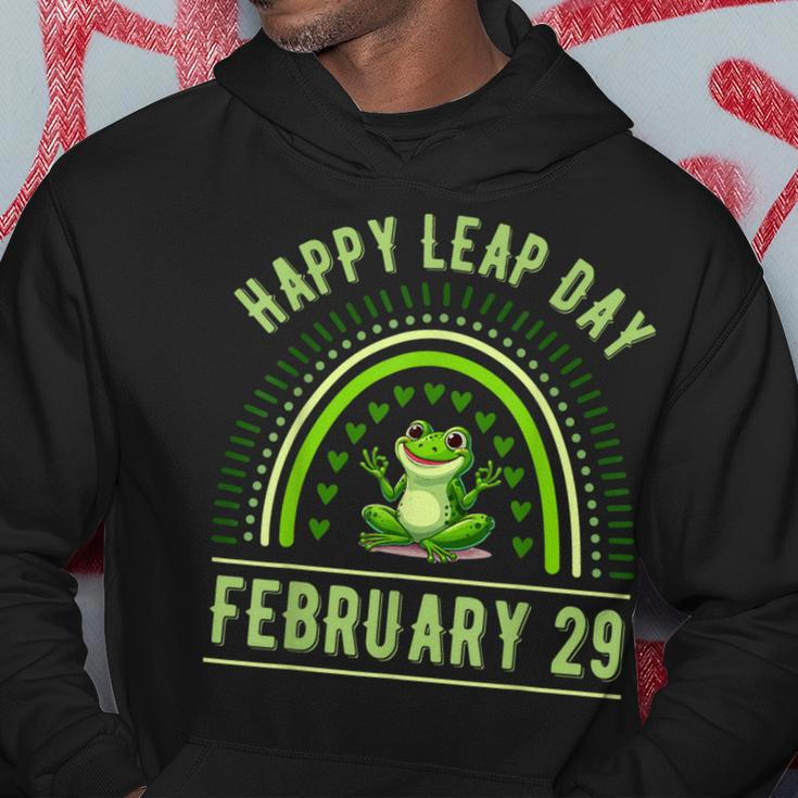 Happy Leap Day February 29 Leaping Leap Year Rainbow Hoodie Funny Gifts