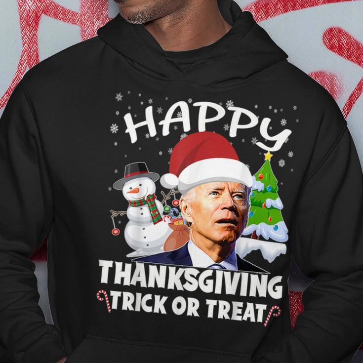 Happy Thanksgiving Trick Or Treat Joe Biden Santa Christmas Hoodie Unique Gifts
