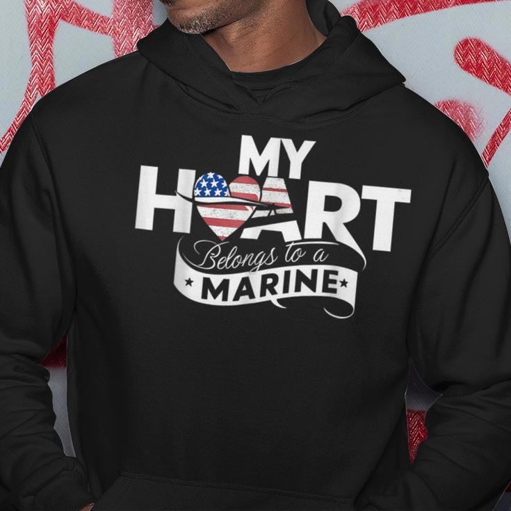 My Heart Belongs To A Marine Hoodie Unique Gifts