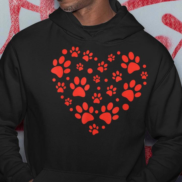 Heart Paw Print Valentines Cute Dog Love Doggie Puppy Lover Hoodie Personalized Gifts