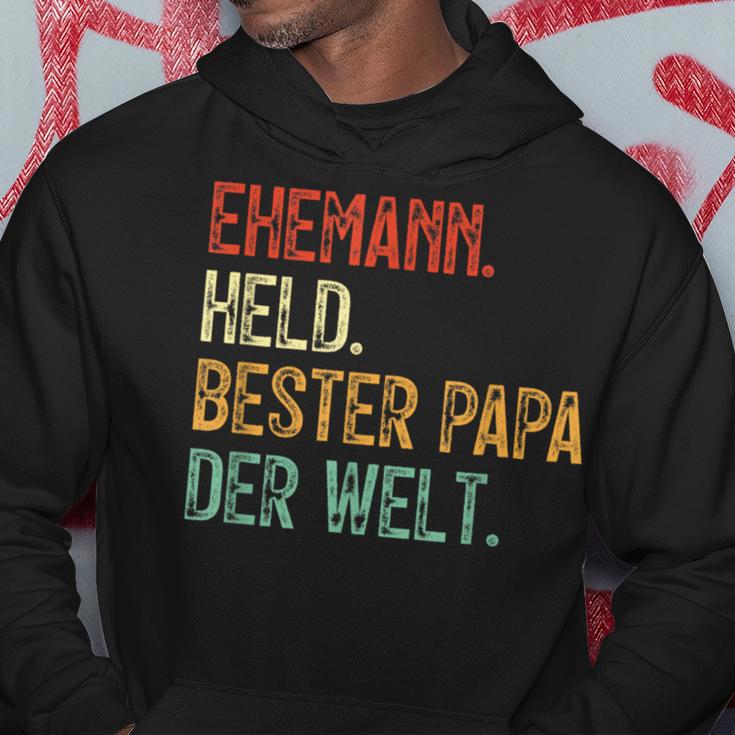 Held Bester Papa Mann Der Welt Held Bester Ehemann Kapuzenpullover Lustige Geschenke