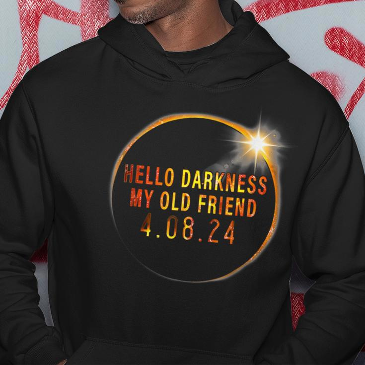 Hello Darkness My Old Friend 2024 Solar Eclipse Hoodie Funny Gifts
