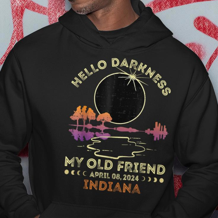 Hello Darkness My Old Friend Total Eclipse 2024 Indiana Hoodie Funny Gifts