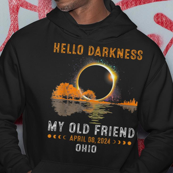 Hello Darkness My Old Friend Total Solar Eclipse 2024 Ohio Hoodie Funny Gifts