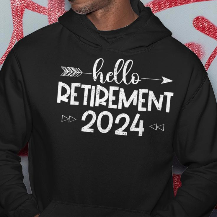 Hello Retirement 2024 Retired Squad Party Coworker Women Hoodie Personalized Gifts