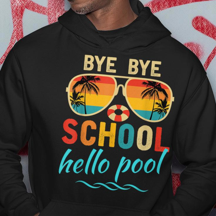 Hello Summer Vacation Bye Bye School Hello Pool Vintage Hoodie Funny Gifts