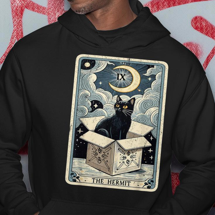The Hermit Tarot Card Cat In Box Mystic Cat Hoodie Funny Gifts