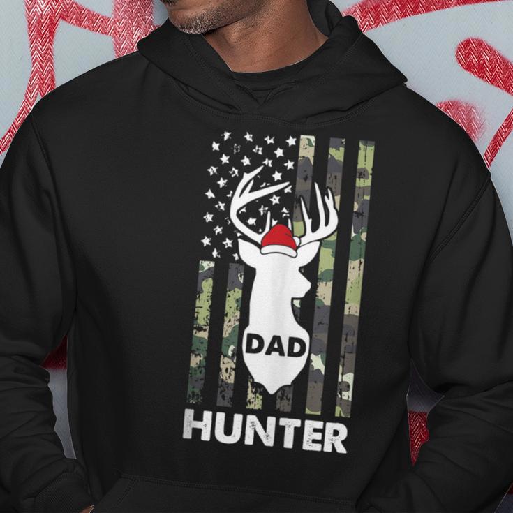 Herren Dad Hunter Weihnachten Coole Amerikanische Flagge Jagd Papaater Kapuzenpullover Lustige Geschenke