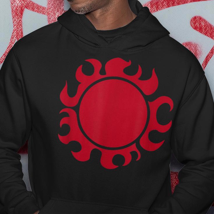 Herren Hoodie Rotes Tribal-Sonnenmotiv, Grafiktee Schwarz Lustige Geschenke