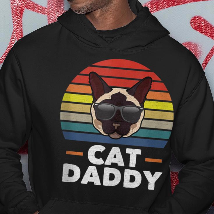 Herren Siamkatze Daddy Lustige Katze Papa Liebhaber Kapuzenpullover Lustige Geschenke