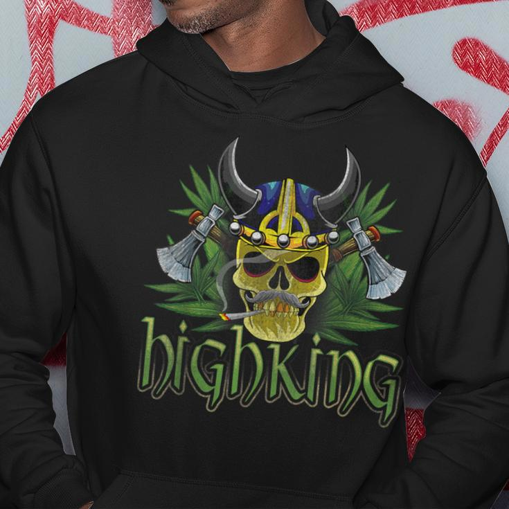 High King Skull Cannabis Smoker Marijuana Smoking Viking Hoodie Unique Gifts