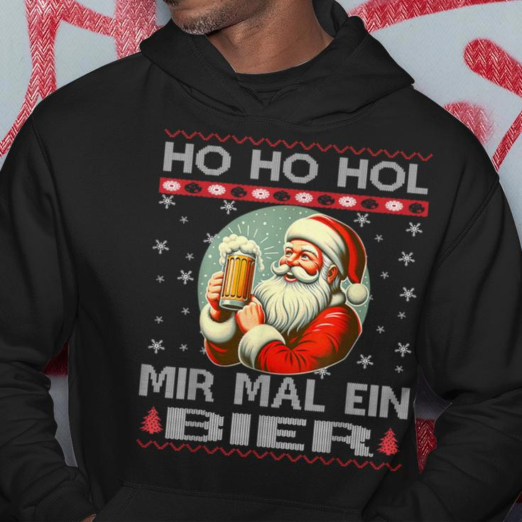 Ho Ho Hol Mir Mal Ein Bier Santa Christmas Black Hoodie Lustige Geschenke