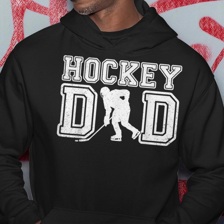 Hockey Dad Father's Day Ice Hockey Vintage Daddy Papa Father Hoodie Unique Gifts