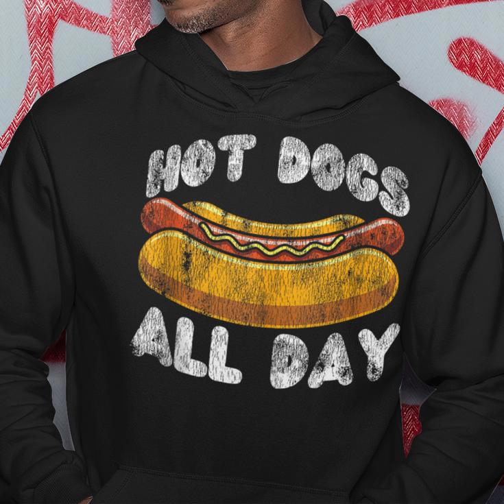 Hot Dog Adult Vintage Hot Dogs All Day Hoodie Unique Gifts