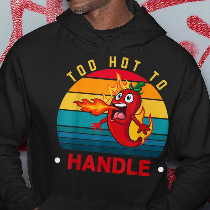 Too Hot To Handle Chili Pepper For Spicy Food Lovers Hoodie Unique Gifts