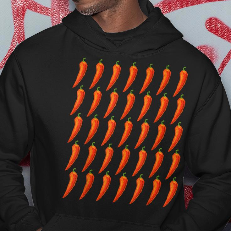 Hot Repeating Chili Pepper Pattern For Spicy Food Lover Hoodie Unique Gifts