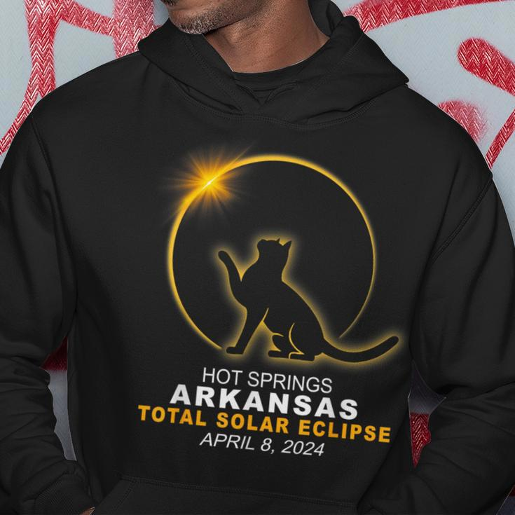 Hot Springs Arkansas Cat Total Solar Eclipse 2024 Hoodie Unique Gifts