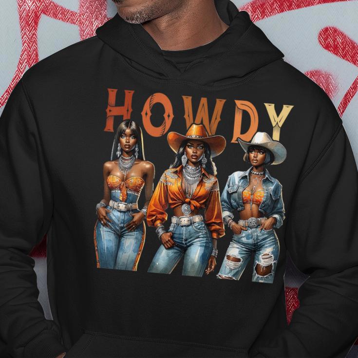 Howdy Black Cowgirl Western Rodeo Melanin Black History Hoodie Unique Gifts