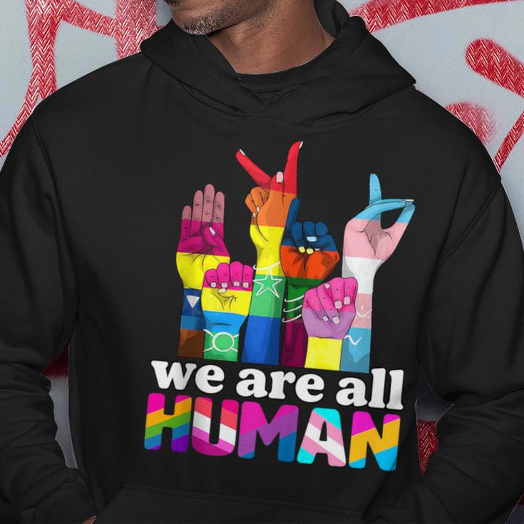 We Are All Human Lgbt Flag Gay Pride Month Transgender Flag Hoodie Unique Gifts