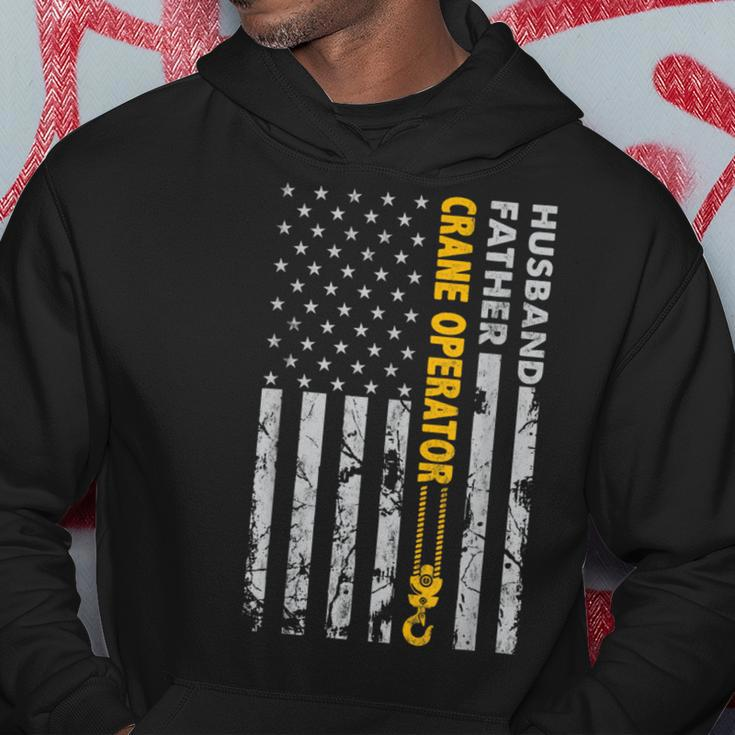 Husband Father Crane Operator Usa Flag Fathers Day Hoodie Unique Gifts