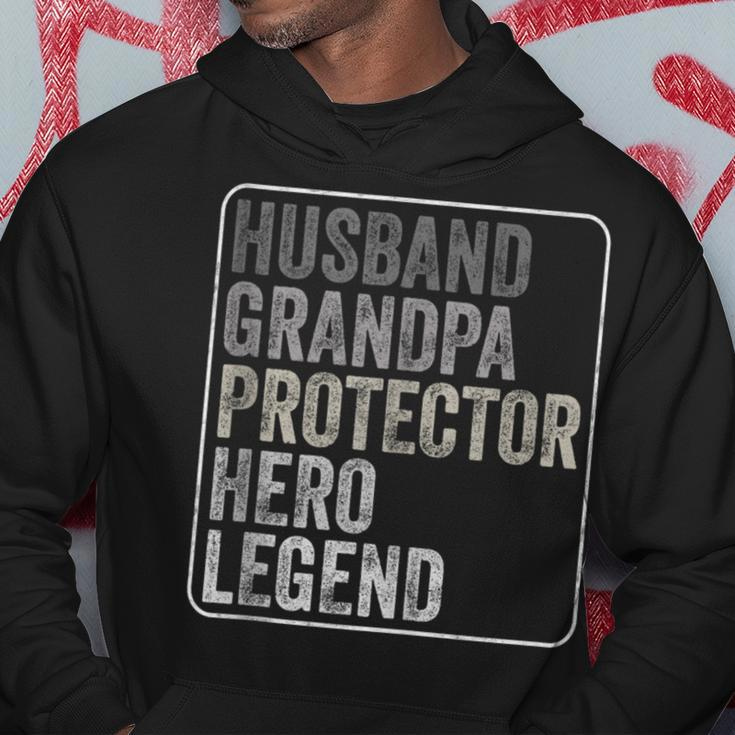 Husband Grandpa Protector Hero Legend Fathers Day Dad Hoodie Funny Gifts