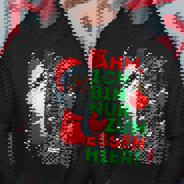 Ich Bin Nur Zum Essen Hier Hoodie, Santa Claus Motiv für Frohe Weihnachten Lustige Geschenke