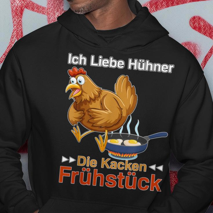 Ich Liebe Hühner Die Kacken Breakfast German Language Hoodie Lustige Geschenke