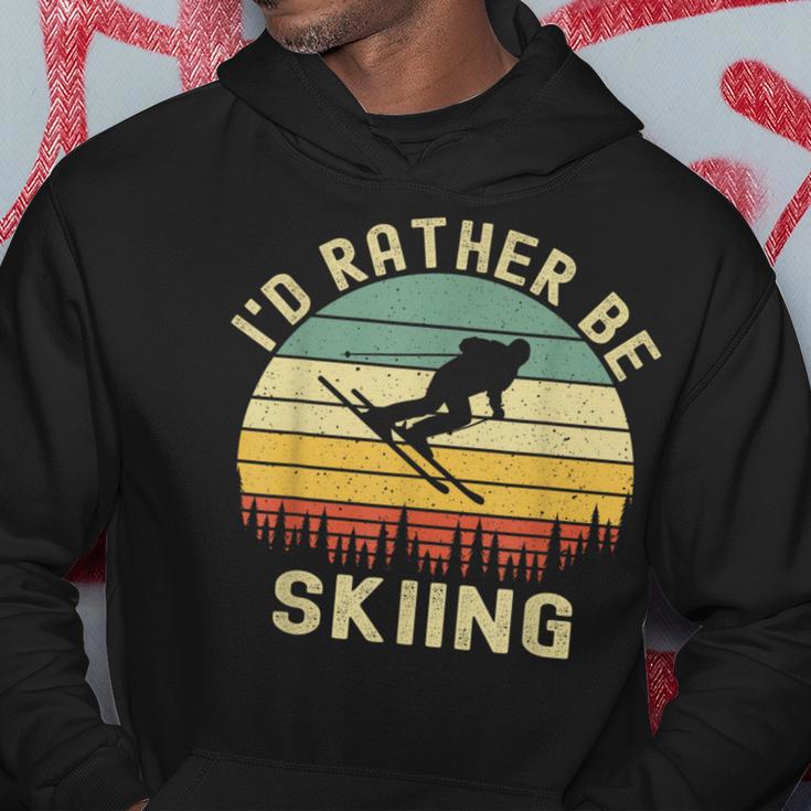 I'd Rather Be Skiing Retrointage Skifahrer Ski Herren Papa Jungen Kapuzenpullover Lustige Geschenke