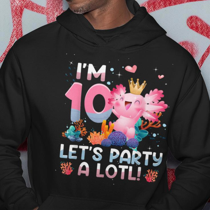 I'm 10 Year Old Axolotl Party Axolotl 10Th Birthday Hoodie Funny Gifts