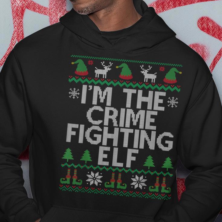 I'm The Crime Fighting Elf Police Officer Ugly Christmas Cop Hoodie Unique Gifts