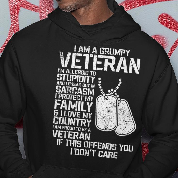 I'm A Grumpy Old Veteran Fathers Day Papa Veterans Day Hoodie Unique Gifts