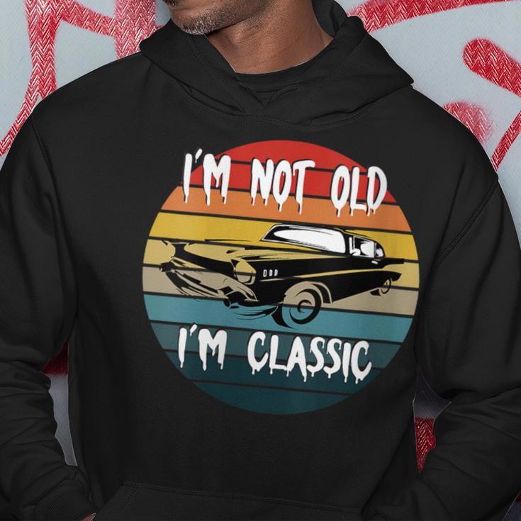 I'm Not Old I'm Classic Car Geburtstag Papa Opa Herren Damen Mit-Ausschnitt Kapuzenpullover Lustige Geschenke