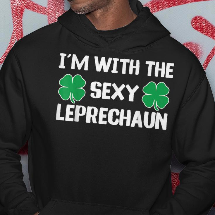 I'm With The Sexy Leprechaun St Patrick's Day Clover Hoodie Personalized Gifts