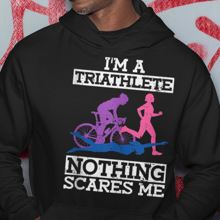 I'm A Triathlete Nothing Scares Me Triathlon Hoodie Unique Gifts