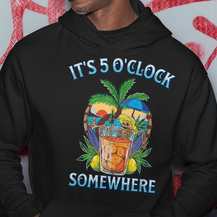 It's 5 O’Clock Somewhere Summer Retro Sunset Drinking Hoodie Funny Gifts