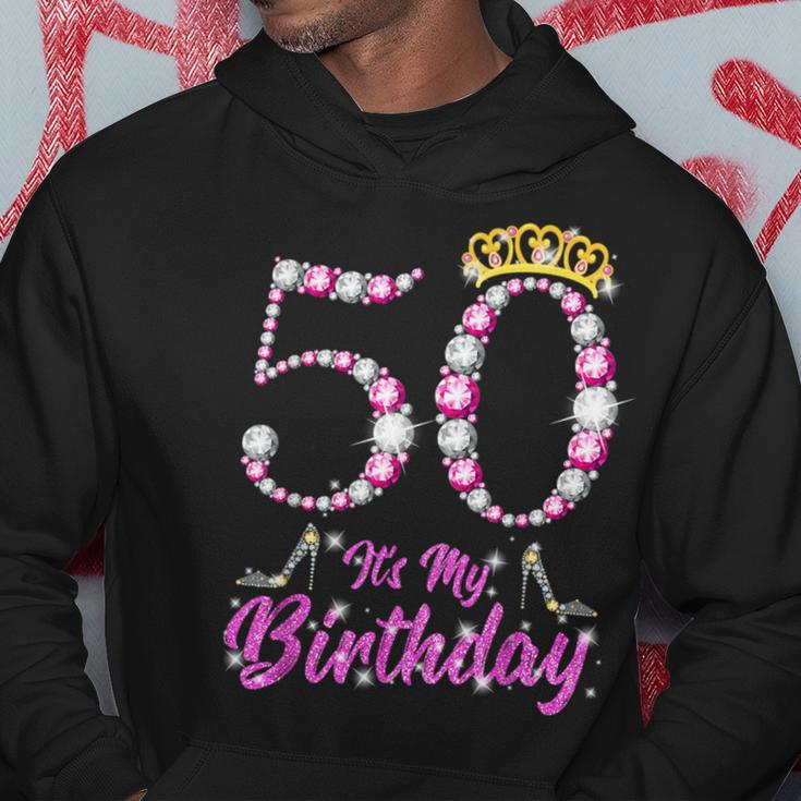 It's My 50Th Birthday Queen Tiara Shoes 50 Yrs Old Bday Hoodie Unique Gifts
